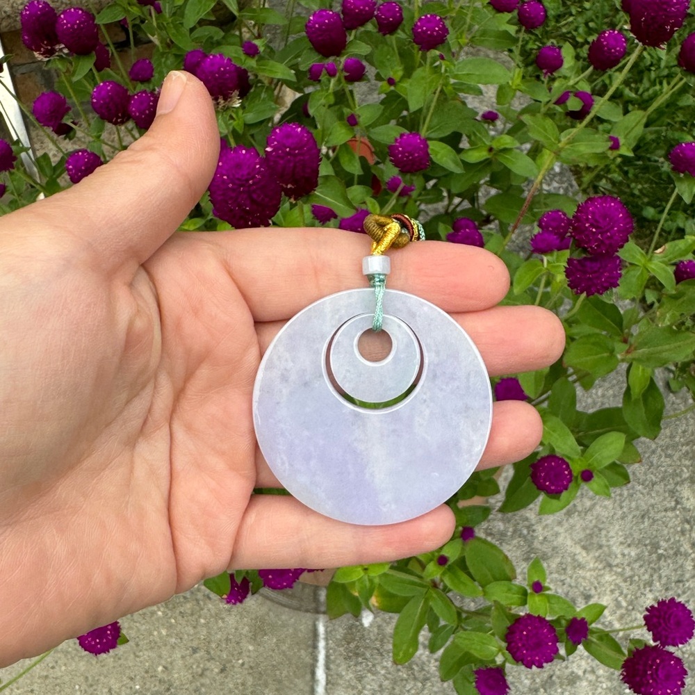 Certified natural grade A Myanmar purple jadeite necklace